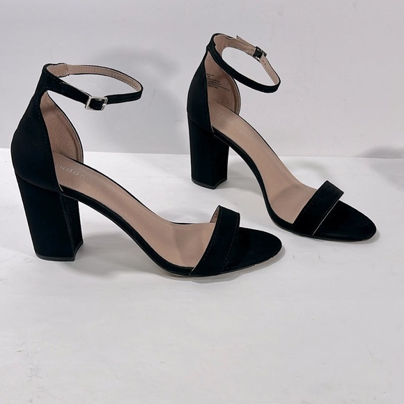 Madden Girl Shoes - Madden Girl Women's Beella Heeled Sandal Color: Black Suede size 9.5‎ M (1665)
